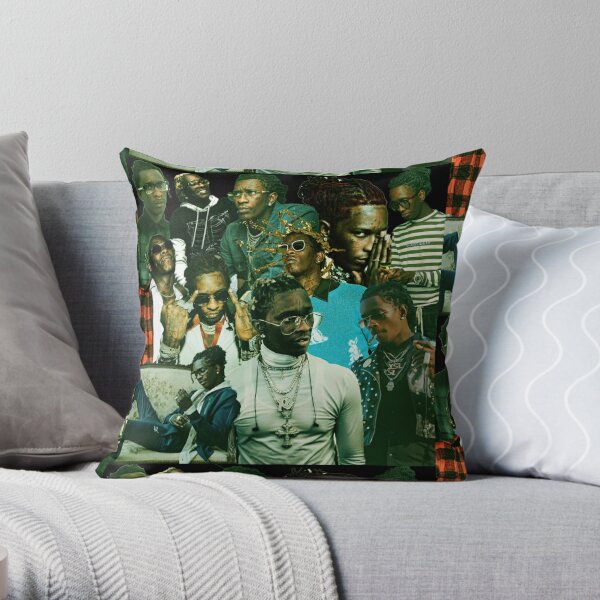 Young thug collage poster design 2021 Throw Pillow RB1508 product Offical young thug Merch