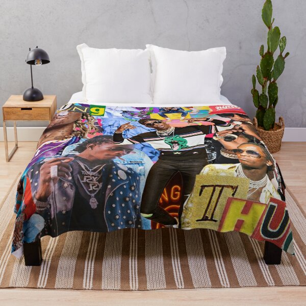Young Thug | Greatest Fits Collage Throw Blanket RB1508 product Offical young thug Merch
